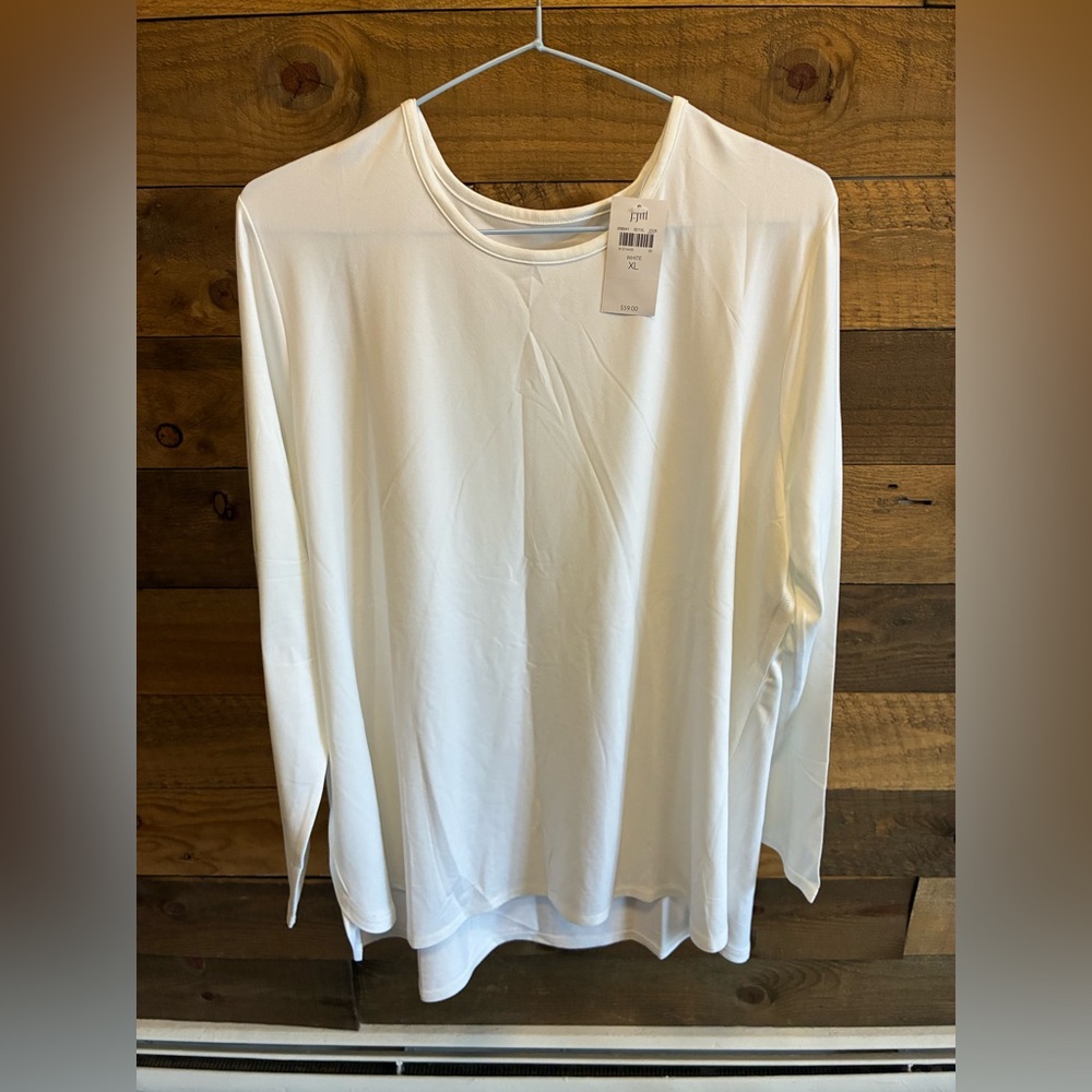 J. Jill Classic White Long Sleeve Top